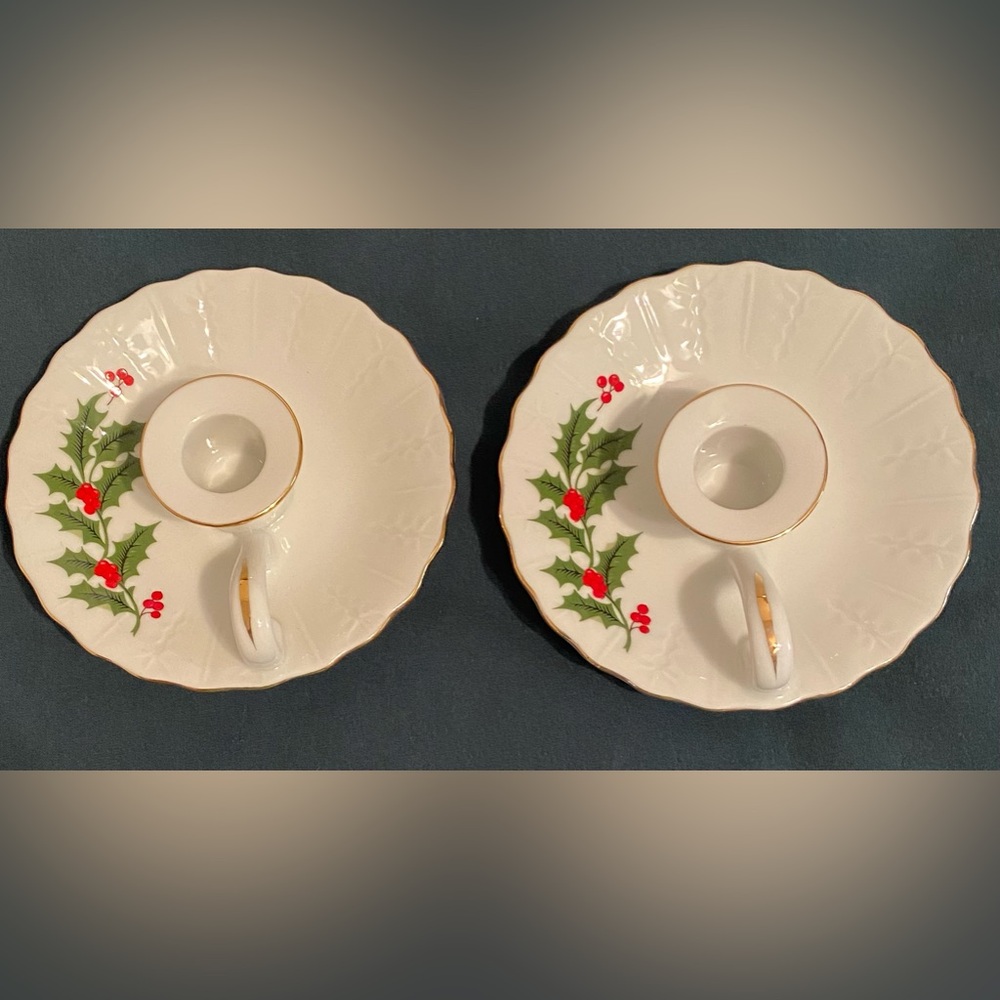 2 Vintage 1986 Macy’s All The Trimmings Christmas Candle Holders. - Picture 2 of 8